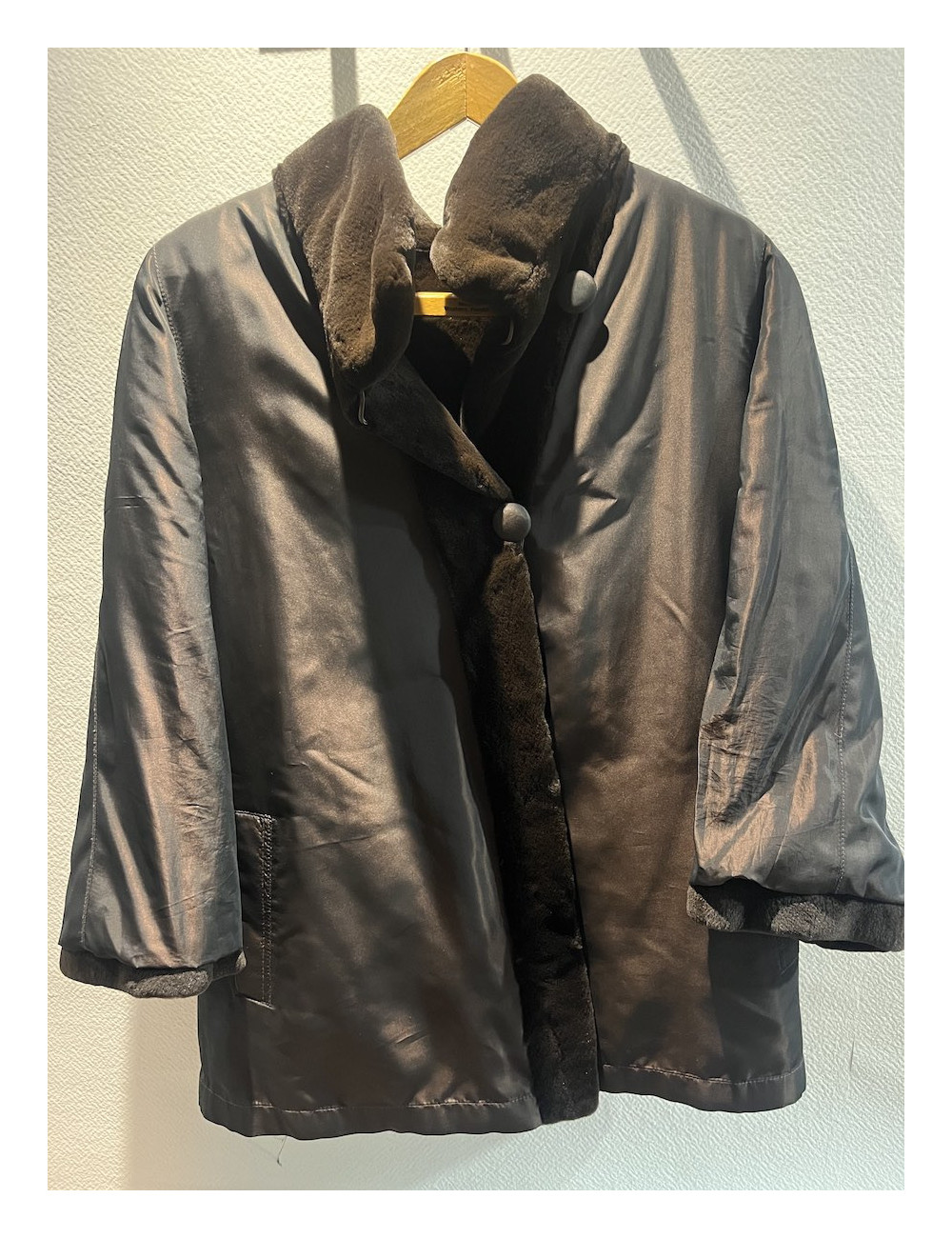 Veste réversible soie vison