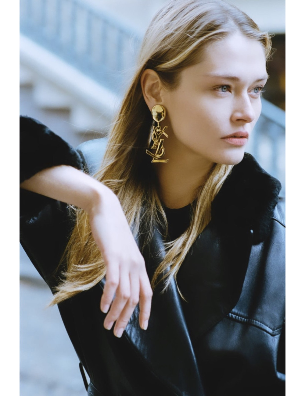 Clips YSL pendants dorés vintage