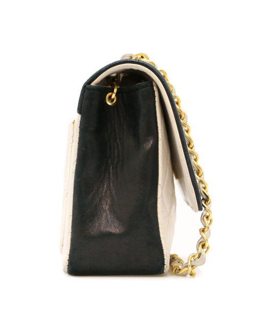 Sac vintage blanc et noir CHANEL
