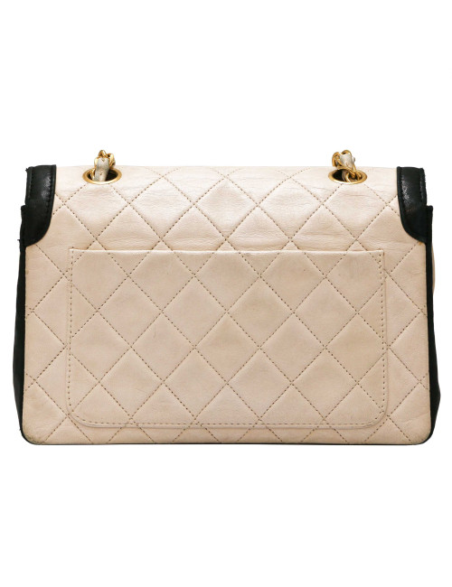 Sac vintage blanc et noir CHANEL