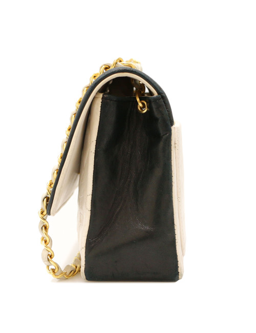 Sac vintage blanc et noir CHANEL