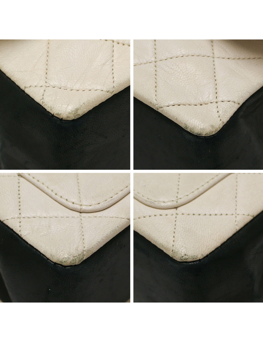 Sac vintage blanc et noir CHANEL