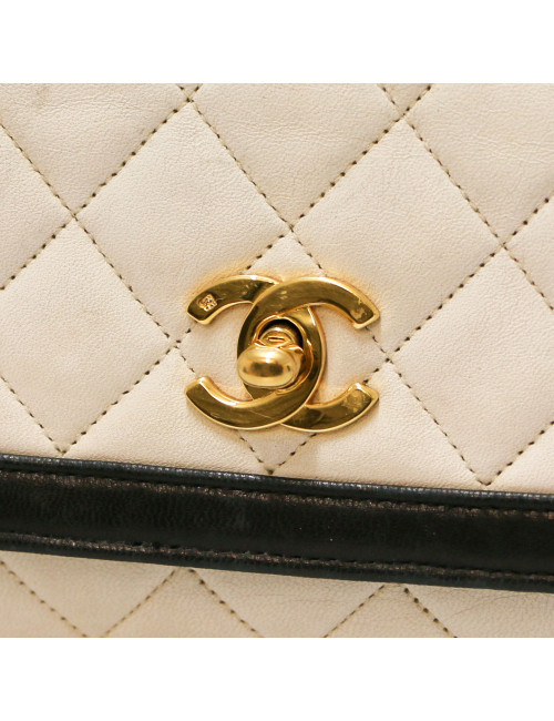 Sac vintage blanc et noir CHANEL