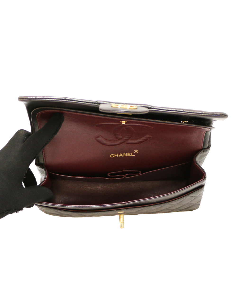 Sac Médium double flap CHANEL noir