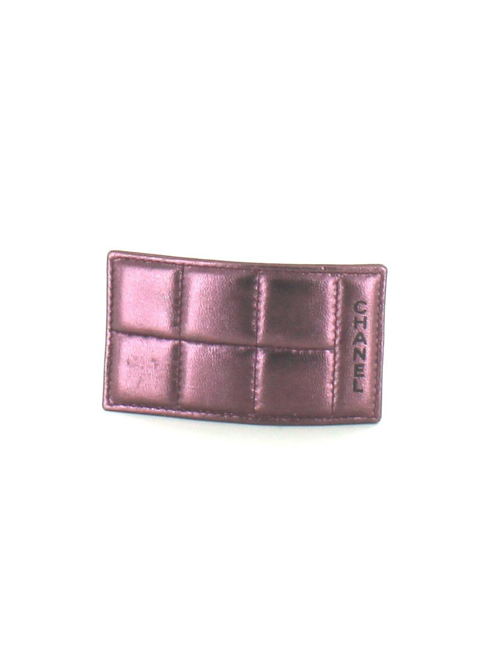 barrette CHANEL cuir violet