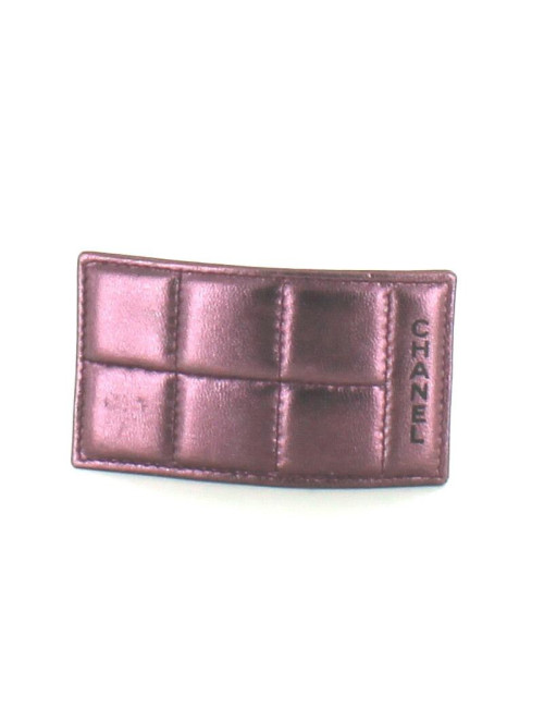 barrette CHANEL cuir violet