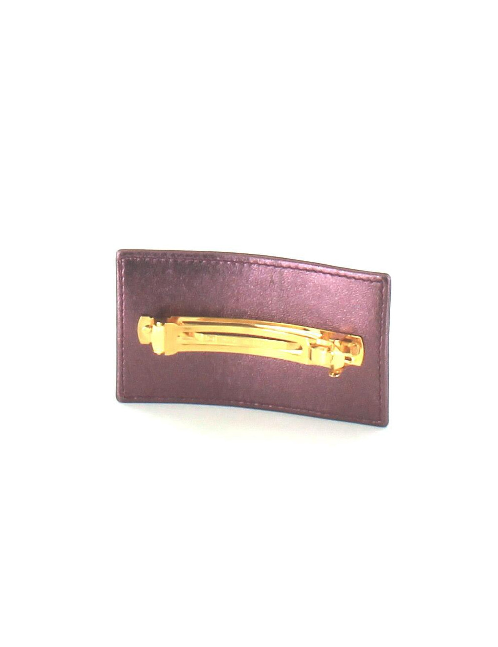 barrette CHANEL cuir violet