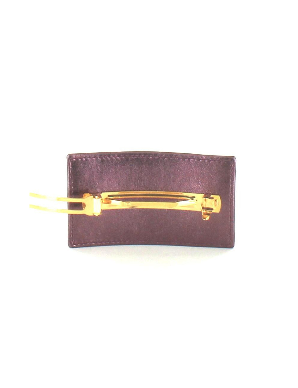 barrette CHANEL cuir violet