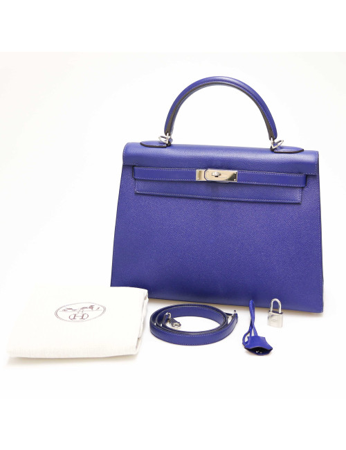Sac Kelly II 32 HERMES Epsom sellier bleu electrique