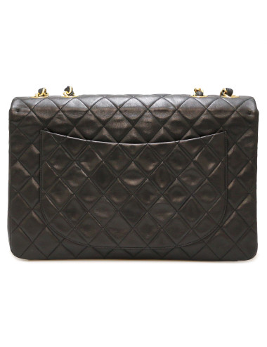 Maxi sac CHANEL cuir d'agneau noir 2