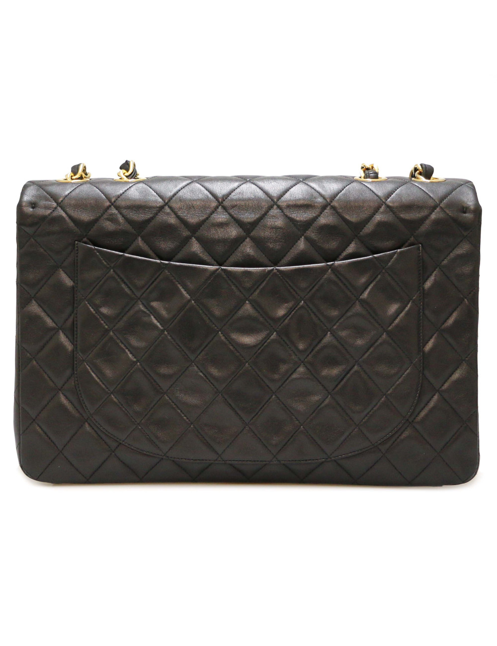 Maxi sac CHANEL cuir d'agneau noir
