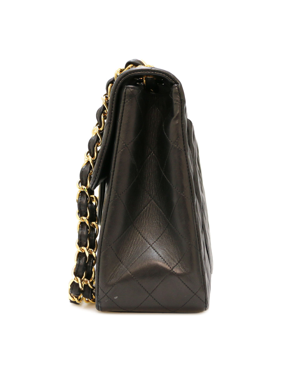 Maxi sac CHANEL cuir d'agneau noir