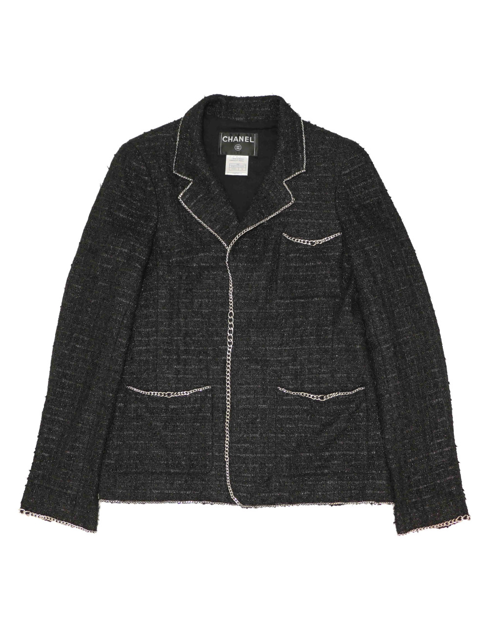 Veste CHANEL tweed noir T38