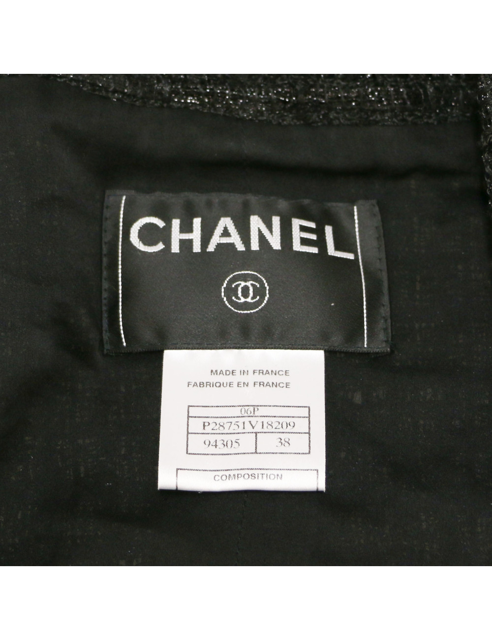 Veste CHANEL tweed noir T38