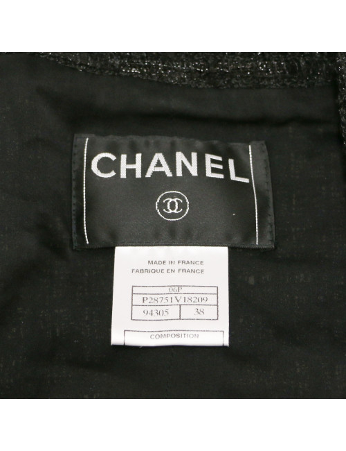Veste CHANEL tweed noir T38