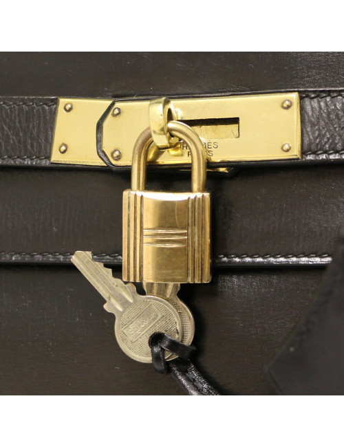 Kelly 32 HERMES box noir Vintage