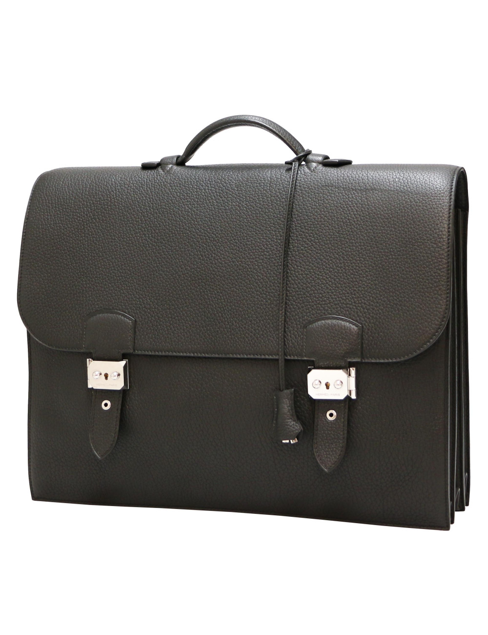 Sac à dépèches HERMES taurillon clémence noir