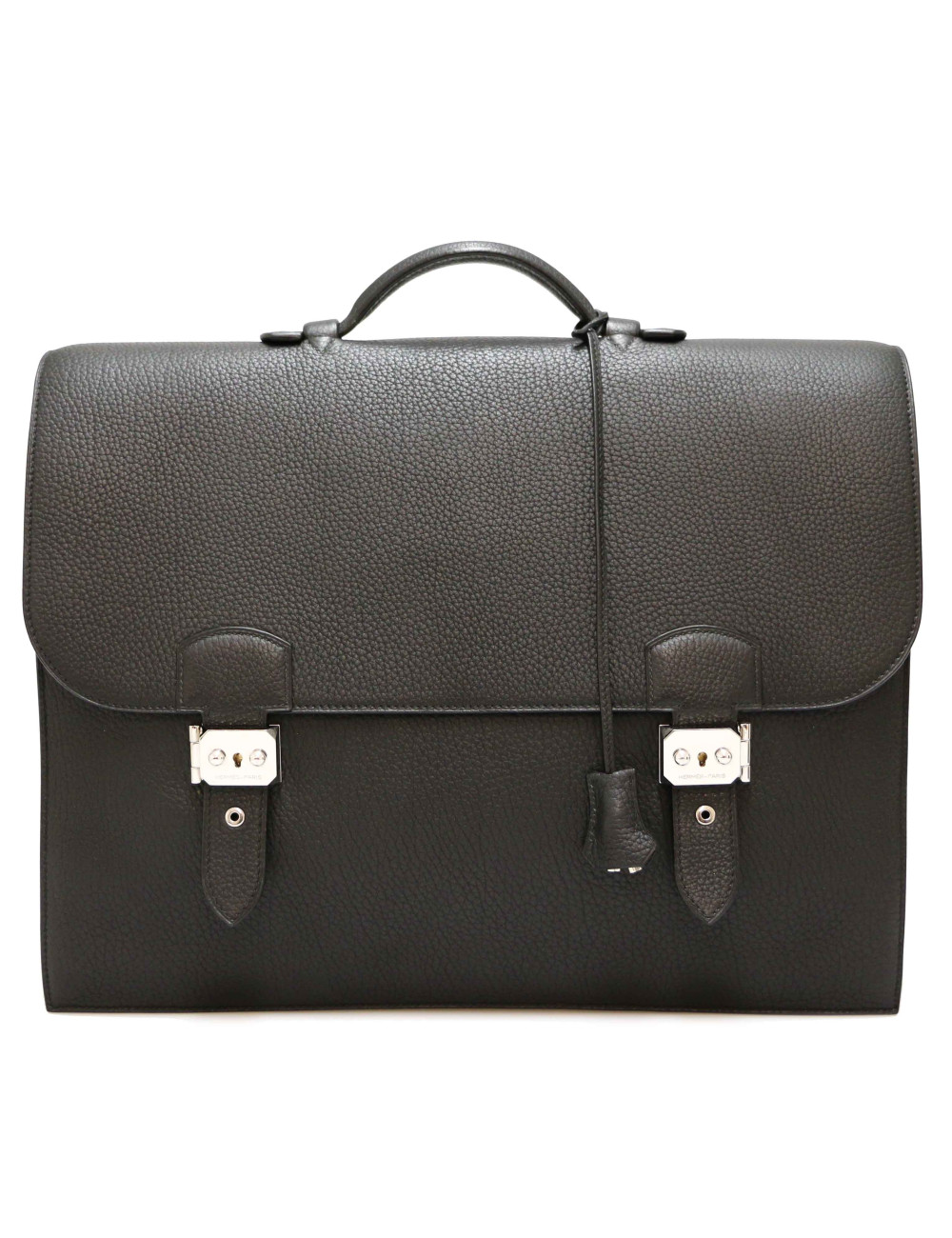 Sac à dépèches HERMES taurillon clémence noir