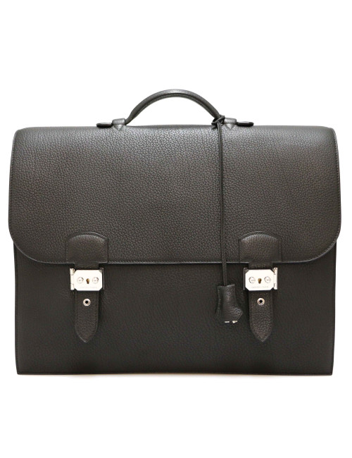 Sac à dépèches HERMES taurillon clémence noir