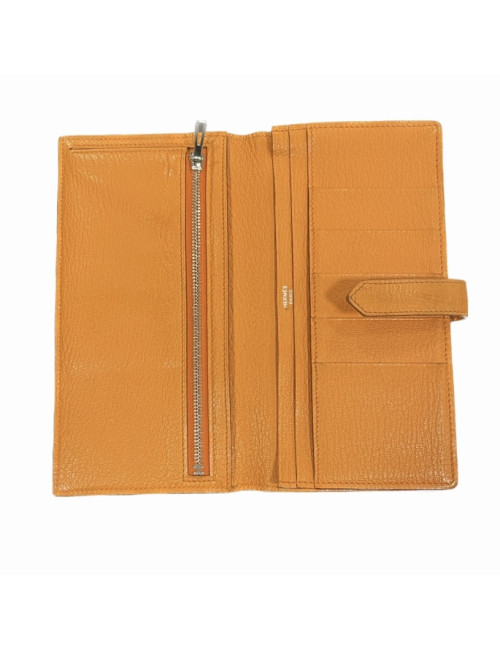 Portefeuille bearn HERMES cuir potiron