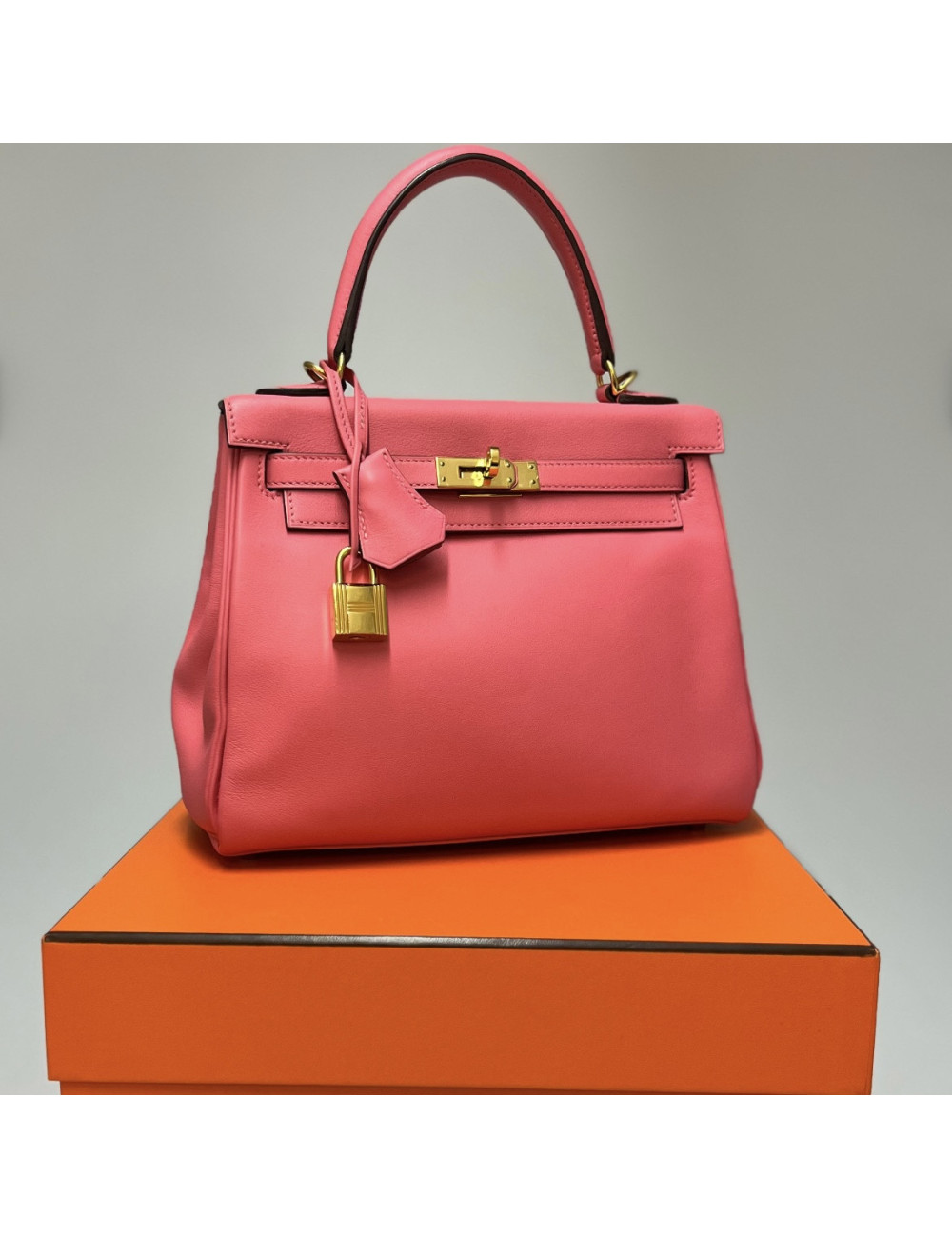 Sac HERMES Kelly 25 cuir swift
