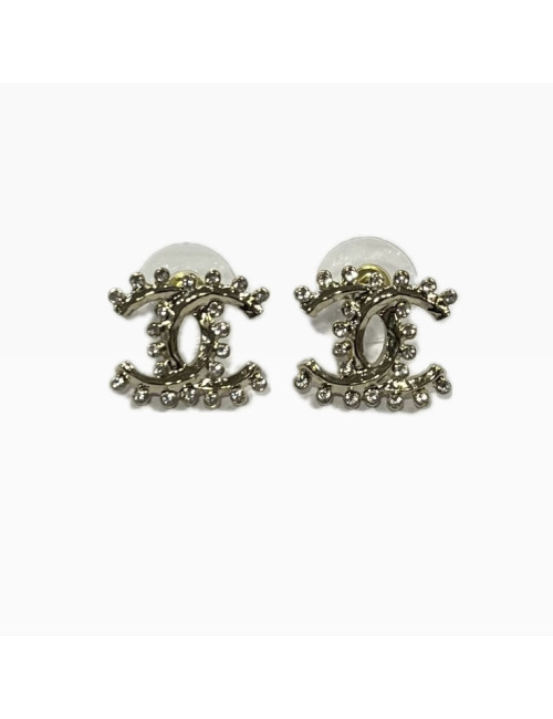 Clous oreille CHANEL CC strass