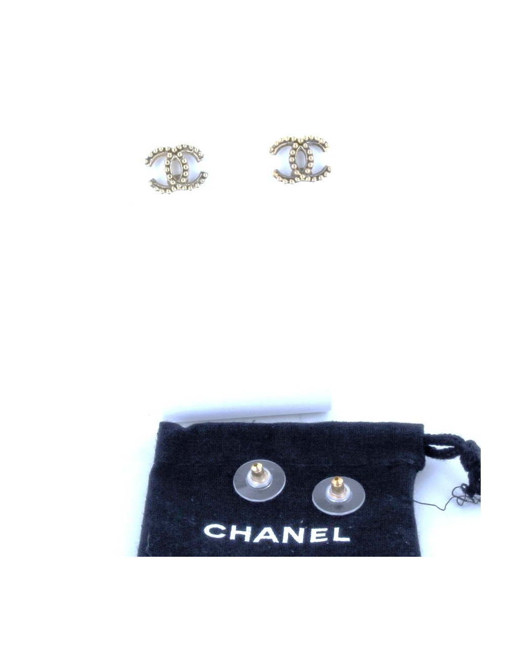clous d'oreille CHANEL dorés