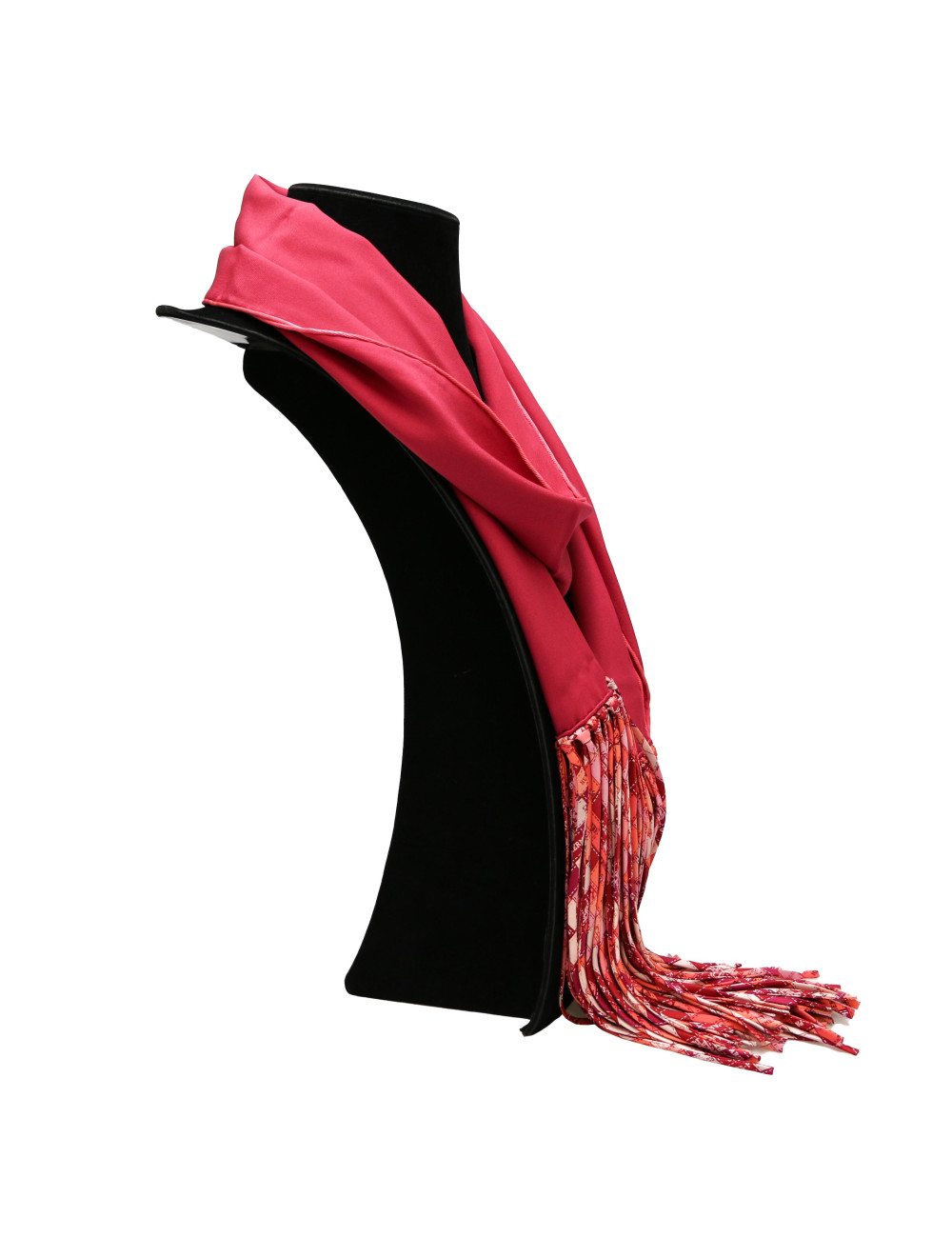 écharpe HERMES franges soie