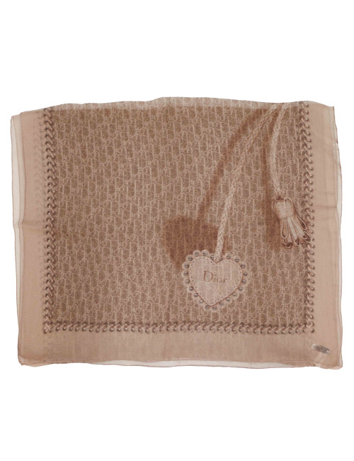 Châle DIOR voile de soie monogramme