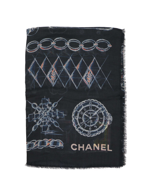 Châle CHANEL bleu nuit