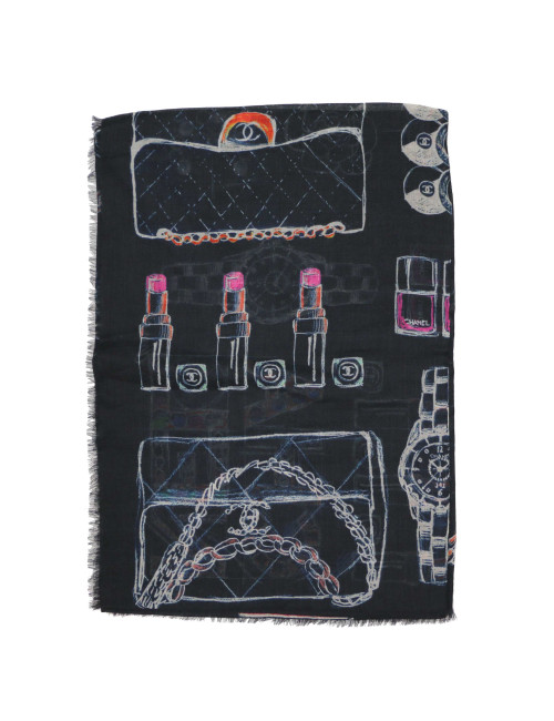 Châle CHANEL bleu nuit