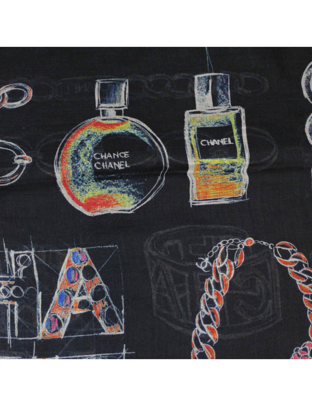 Châle CHANEL bleu nuit