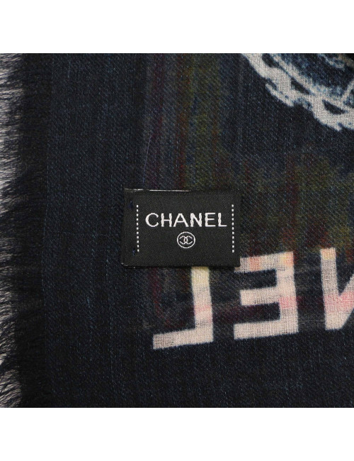 Châle CHANEL bleu nuit