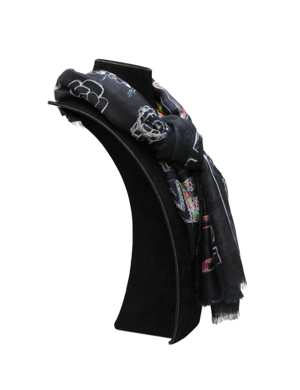 Châle CHANEL bleu nuit