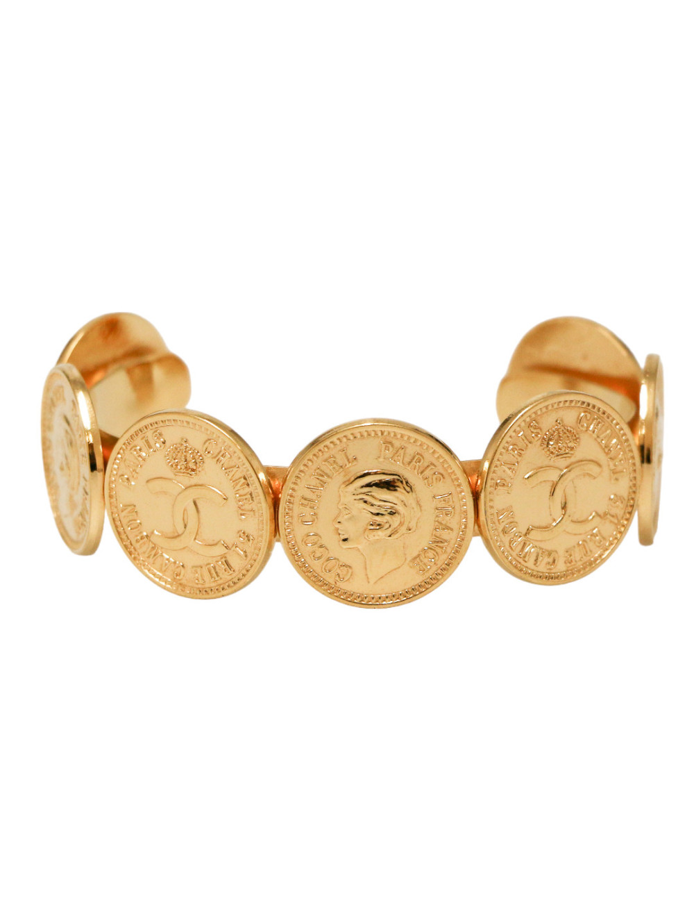 Manchette CHANEL vintage pièces de monaie