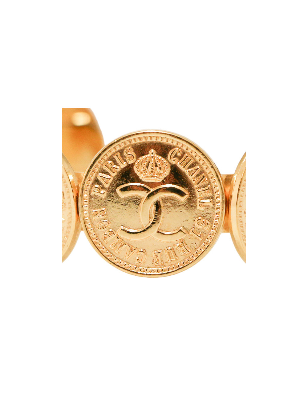 CHANEL vintage gilded coin cuff