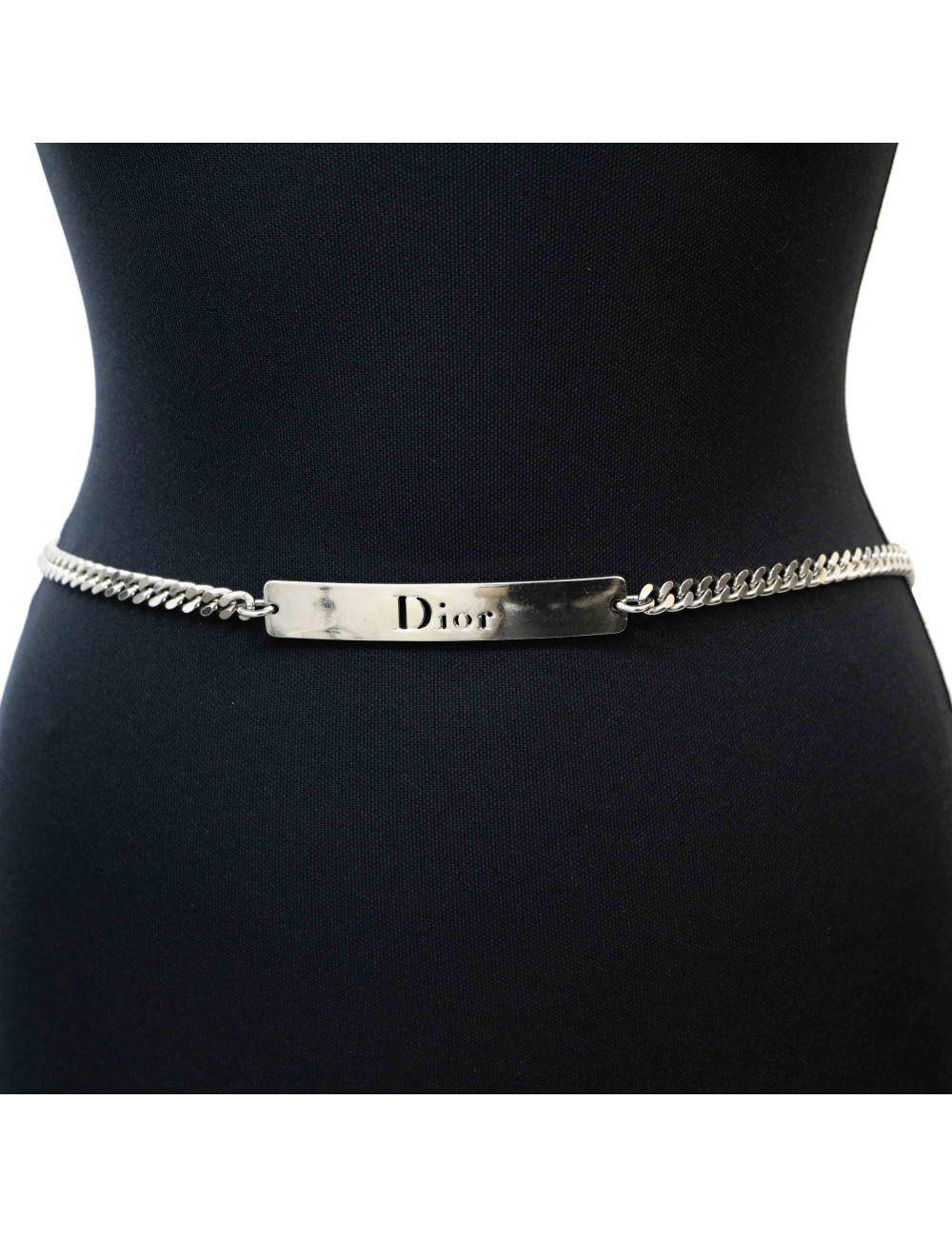 DIOR silver metal belt