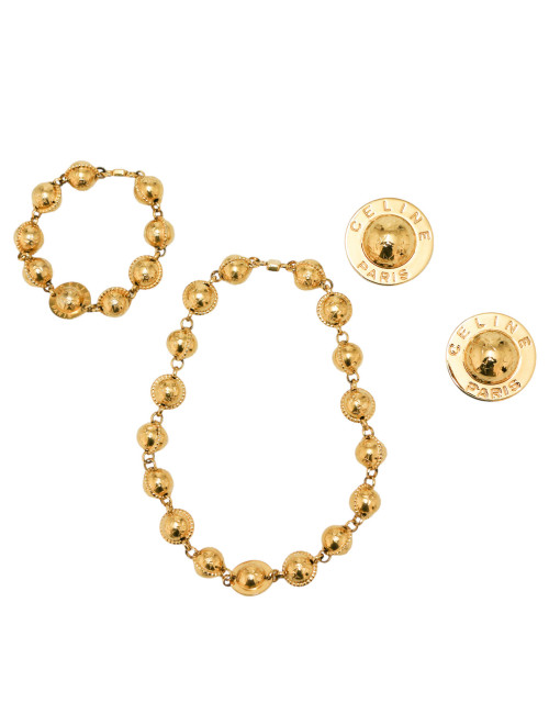 Parure CELINE collier bracelet clips d'oreille