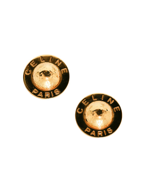 CELINE gold plated necklace, bracelet and clip-on earrings set