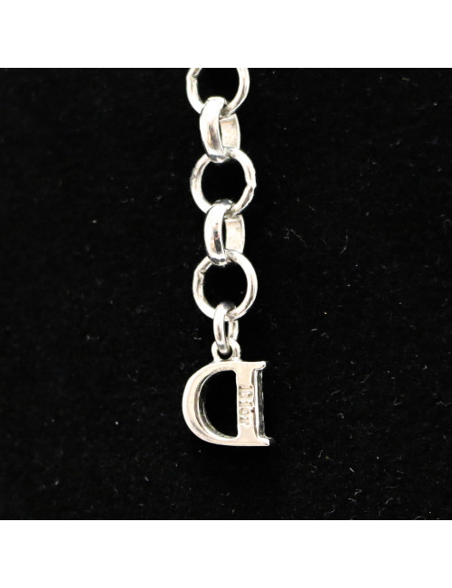 Collier DIOR argent émaillé rose 