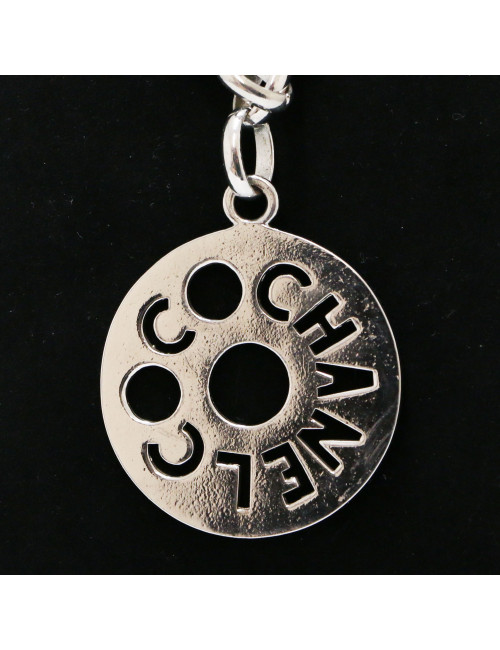 CHANEL vintage silver Coco long necklace