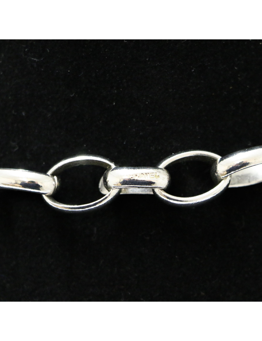 CHANEL vintage silver Coco long necklace