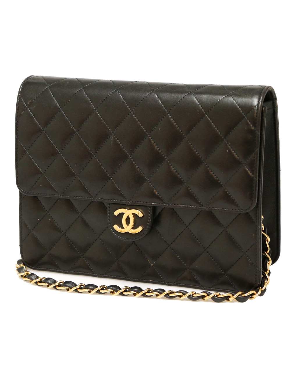Sac à main CHANEL cuir matelassé noir