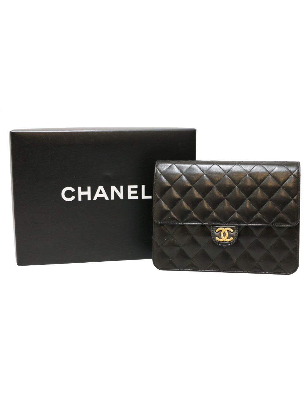 Sac à main CHANEL cuir matelassé noir