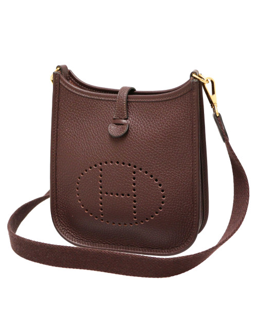 Mini Evelyne HERMES taurillon Marron Mahogany