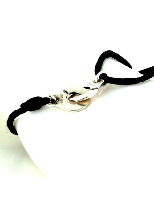 bracelet sur cordon  menottes  DINH  VAN or blanc