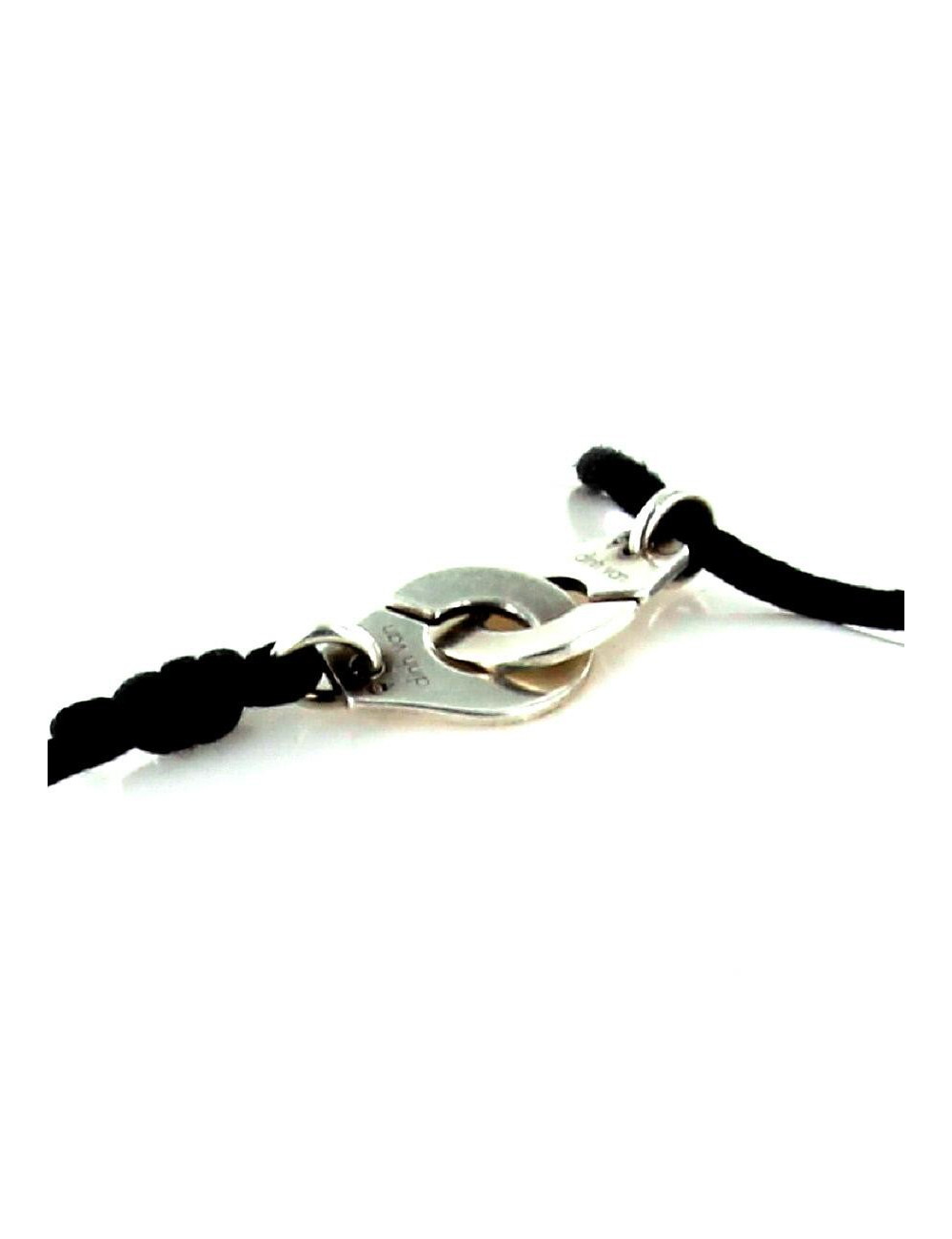 bracelet sur cordon  menottes  DINH  VAN or blanc