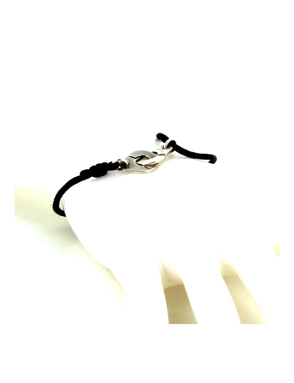 bracelet sur cordon  menottes  DINH  VAN or blanc