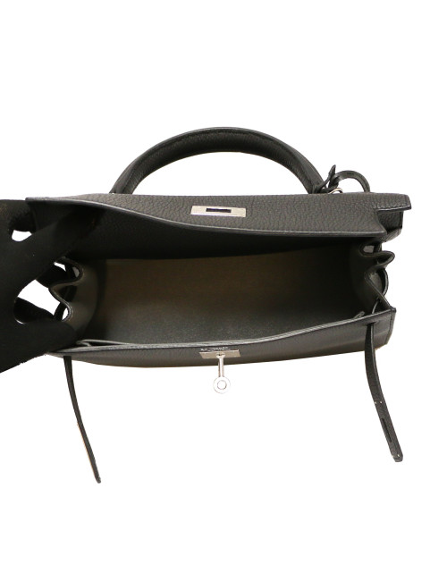 HERMES Kelly II 28 black Togo leather