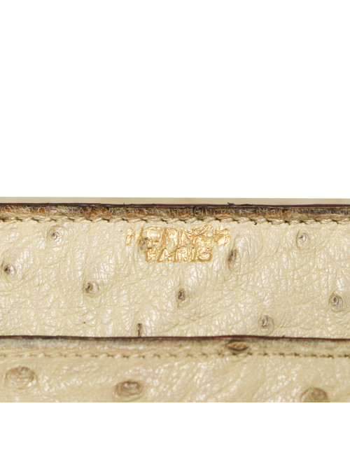 Sac à main Escale HERMES autruche  beige